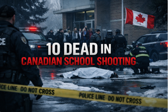 Ten people killed after a woman opened fire at a school in Canada